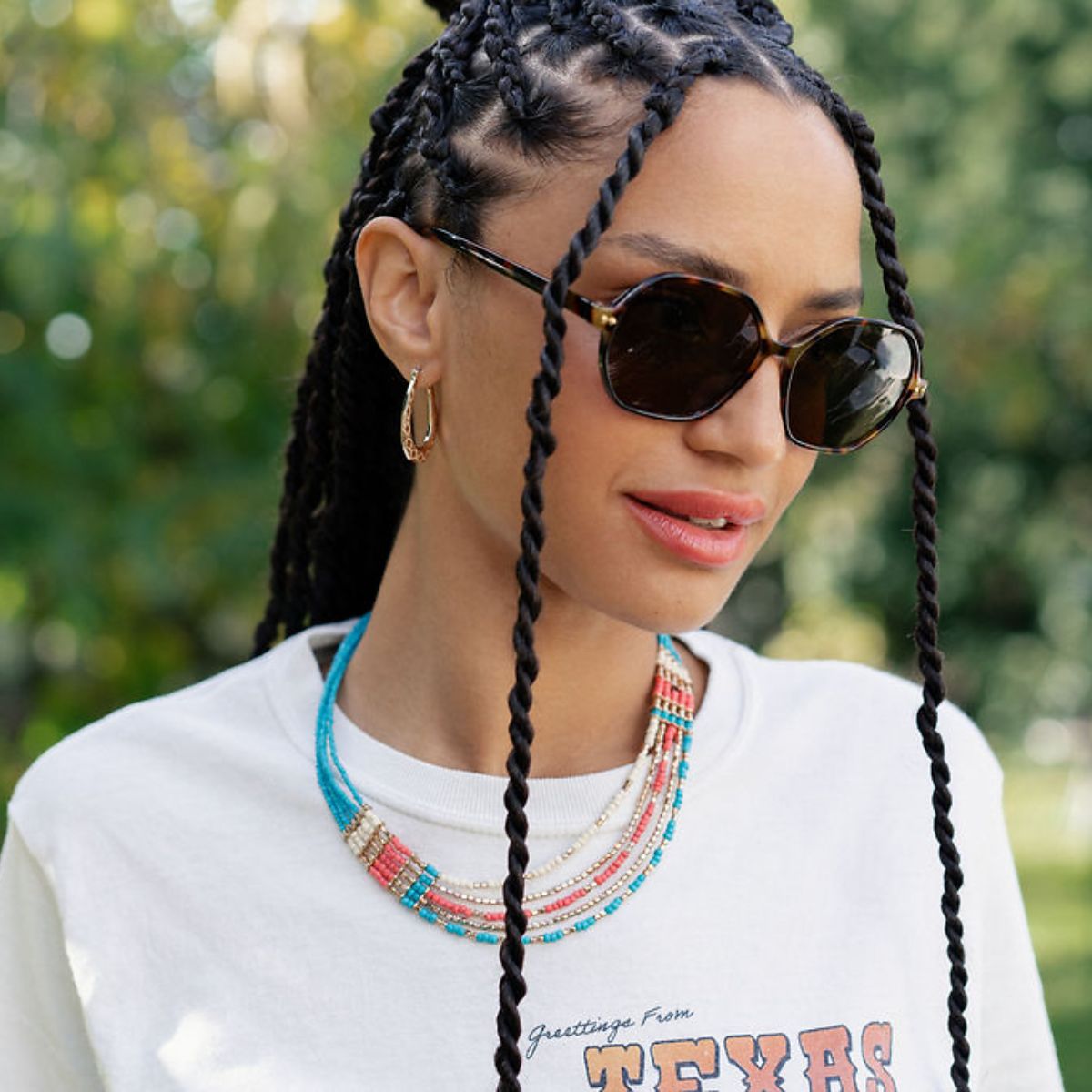 Lunettes de soleil marron écaille forme carrée