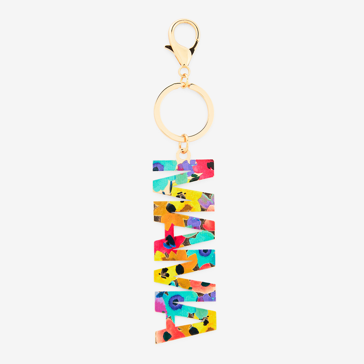 Porte-clés Mama imprimé fleurs multicolore