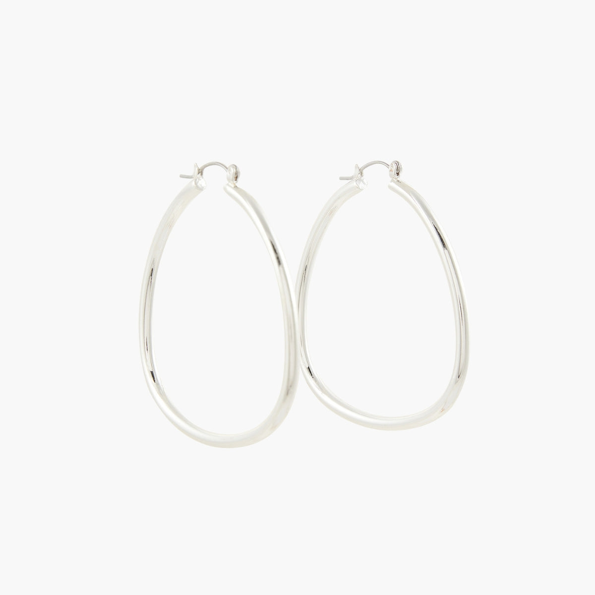 Créoles ovales argentée 50mm