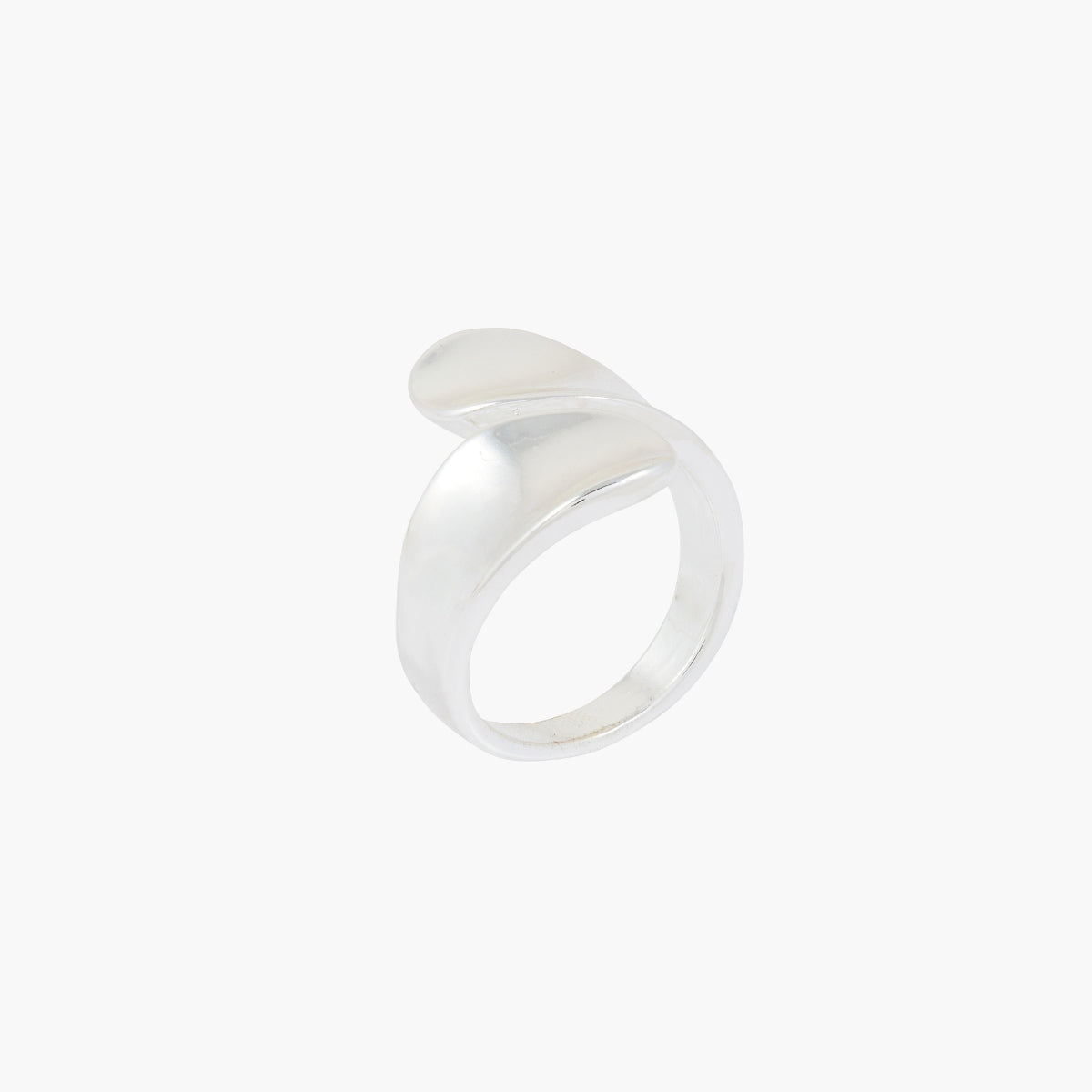 Bague ouverte torsadée argentée