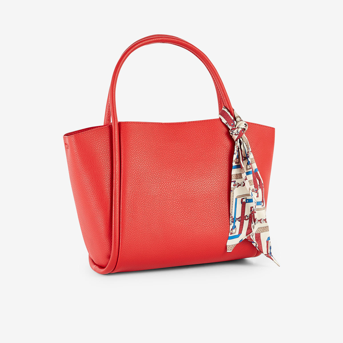 Cabas rouge avec foulard