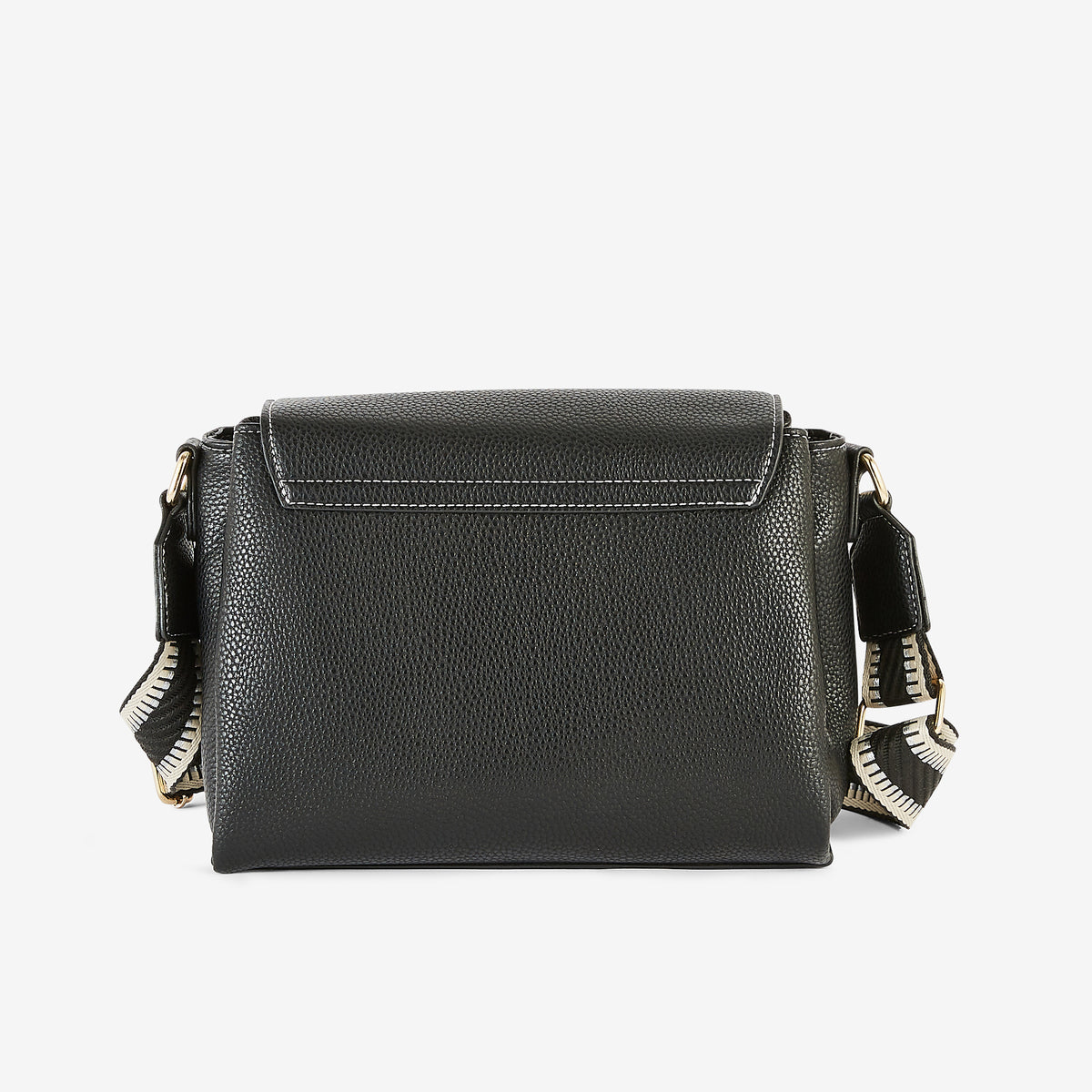 Sac à bandoulière effet grainé noir