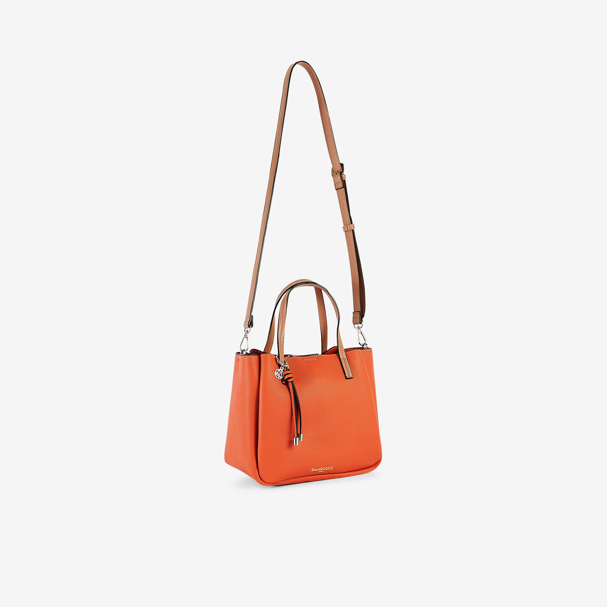 Sac à main effet grainé corail