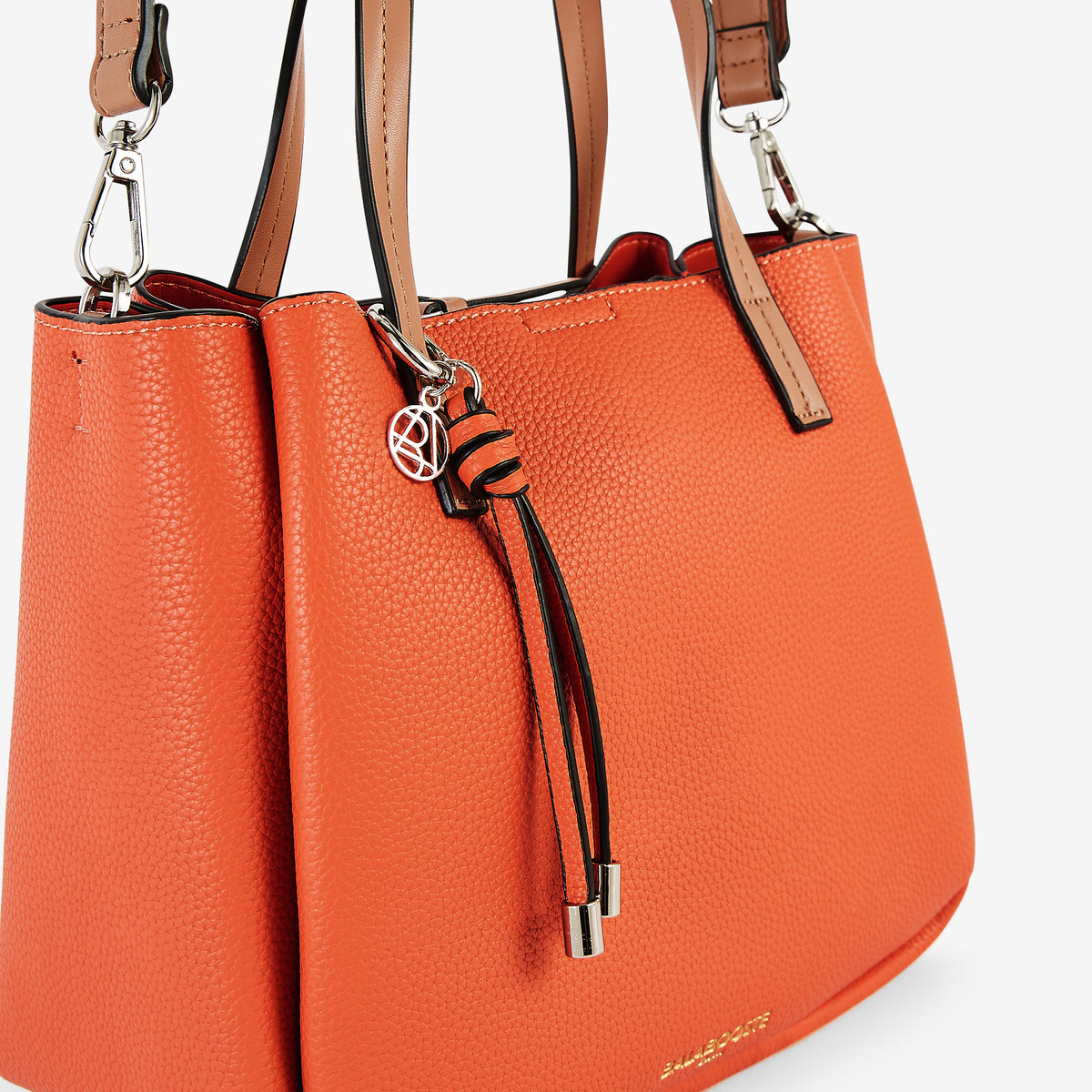 Sac à main effet grainé corail