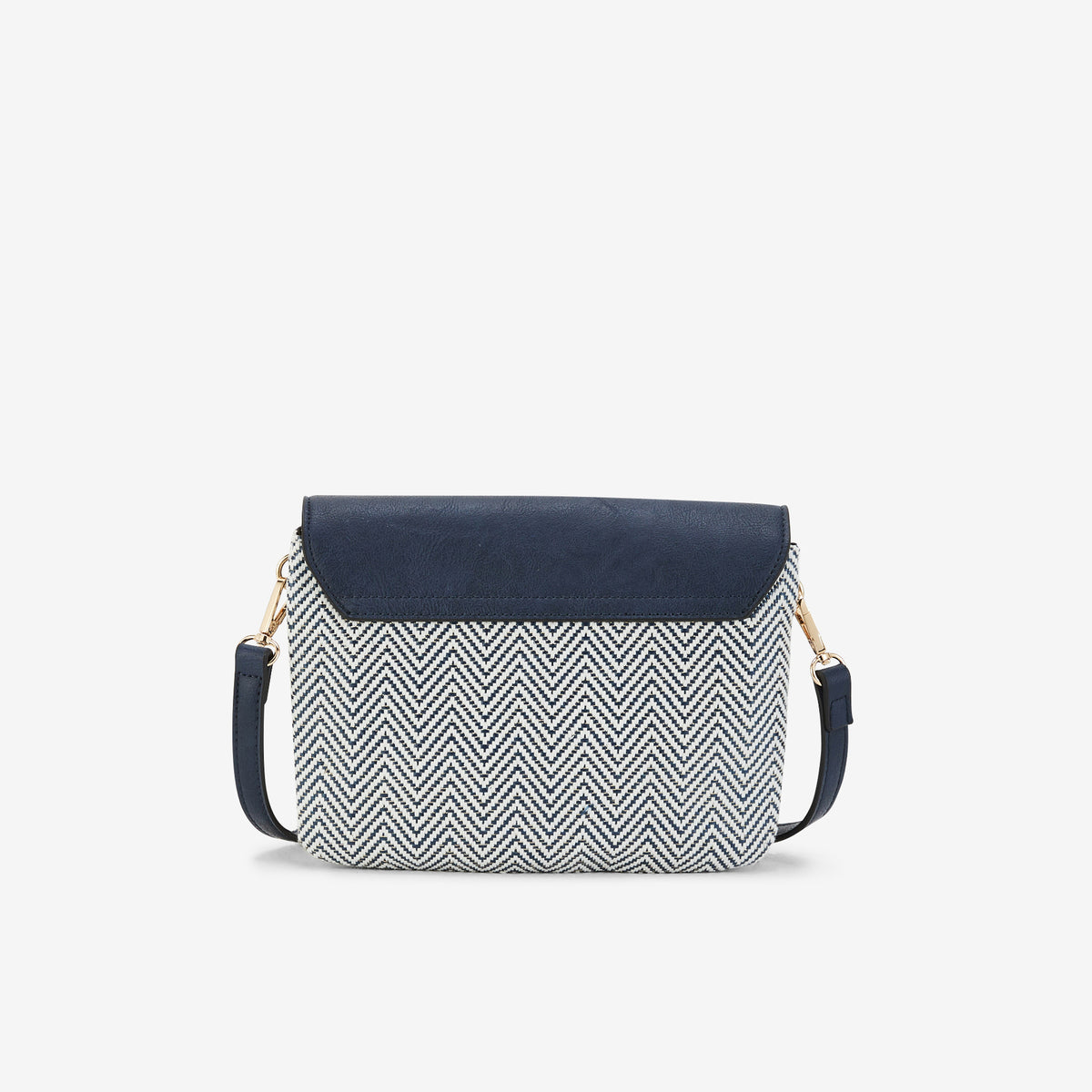 Sac à bandoulière bi-matière bleu marine