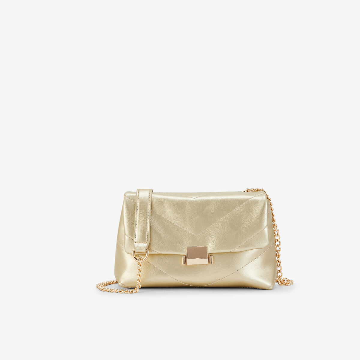 Sac à bandoulière matelassé doré