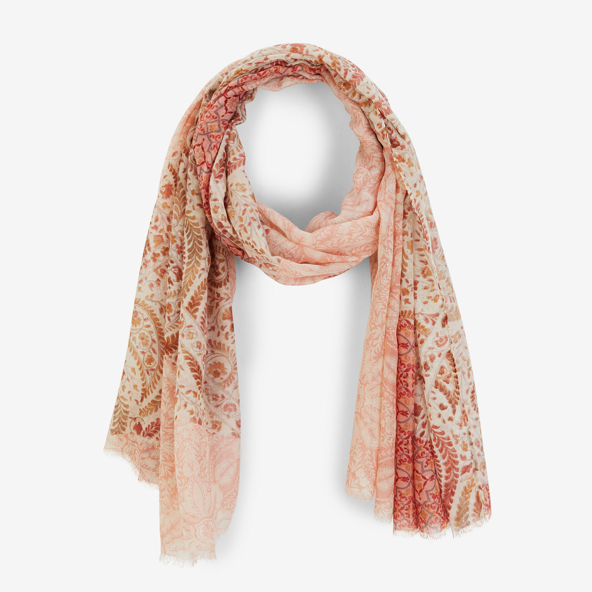 Foulard motifs ethniques oranges