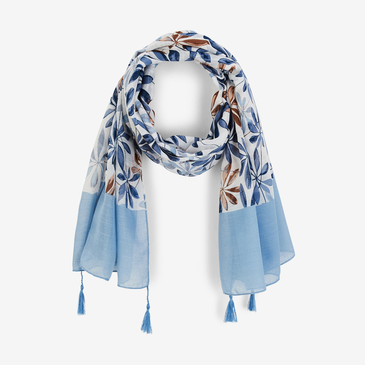 Foulard à motif fleuri bleu