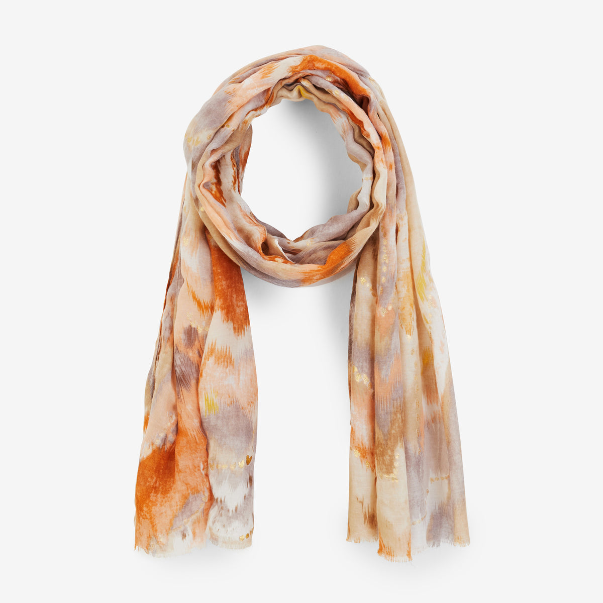 Foulard motifs abstraits orange