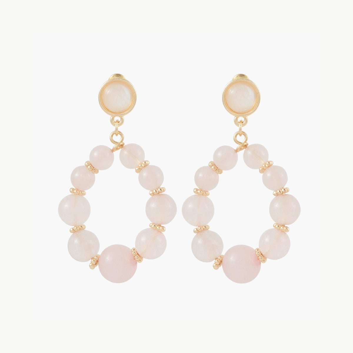 Boucles d'oreilles pierres en Quartz rose