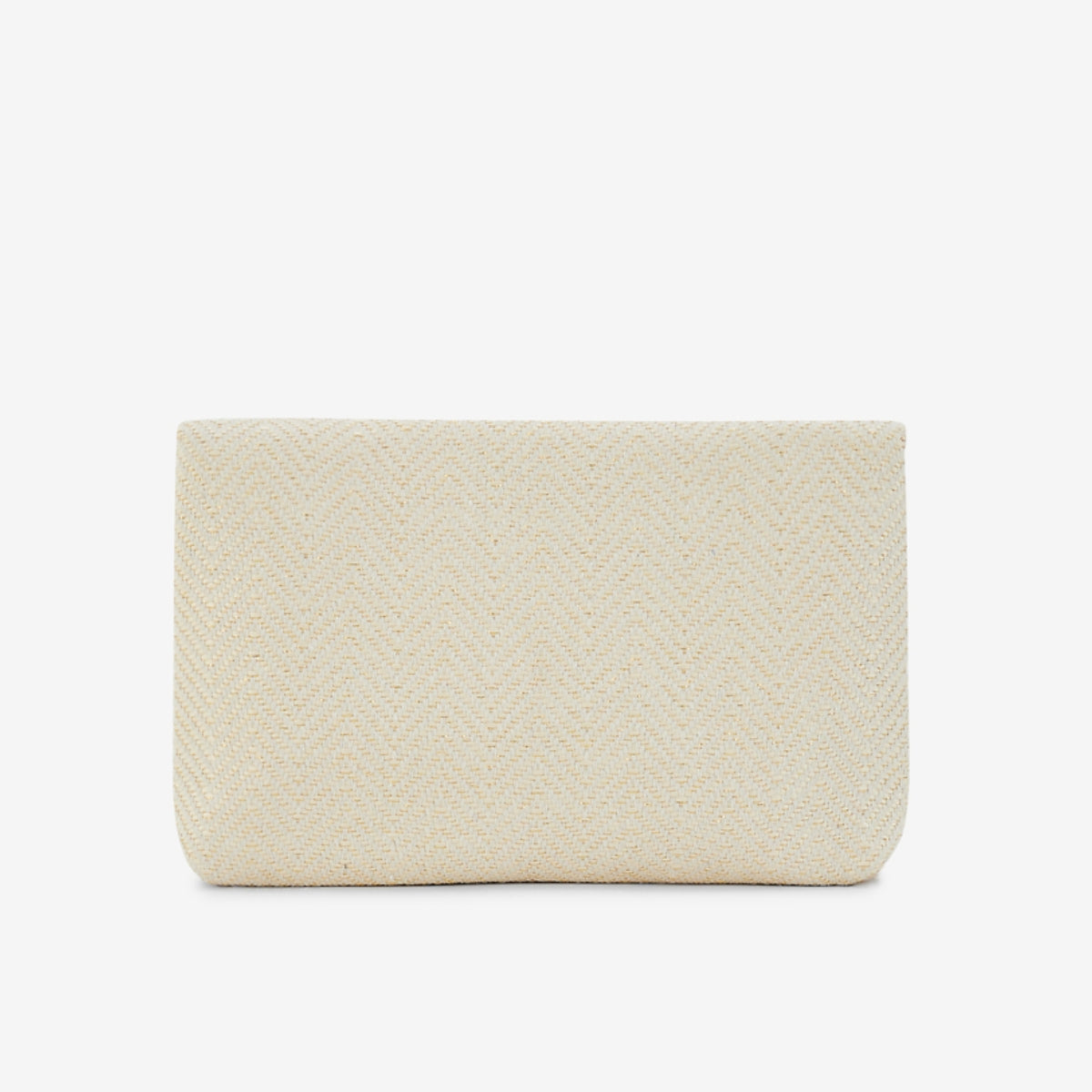 Pochette effet paille ivoire