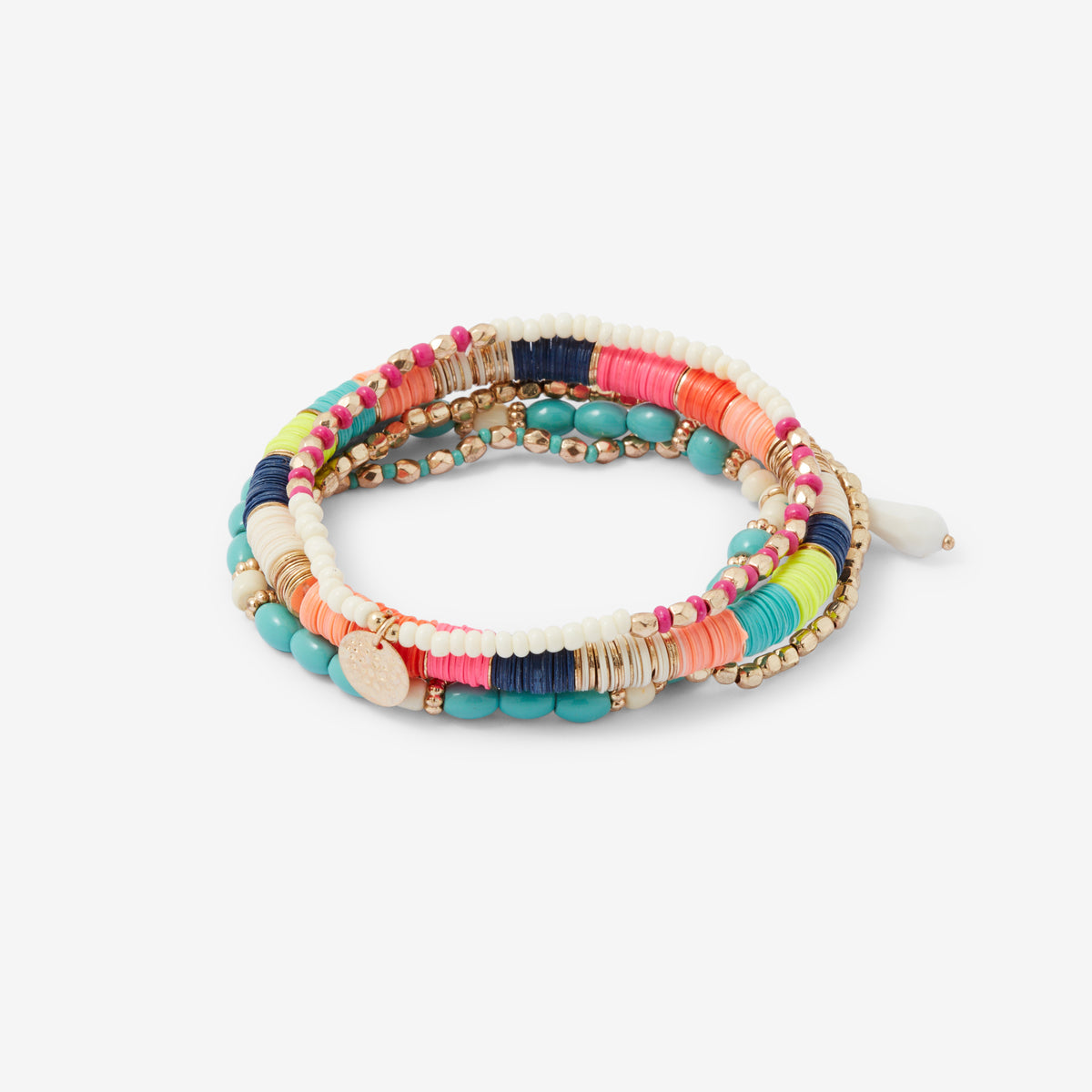 Set de 5 bracelets perles et sequins multicolore