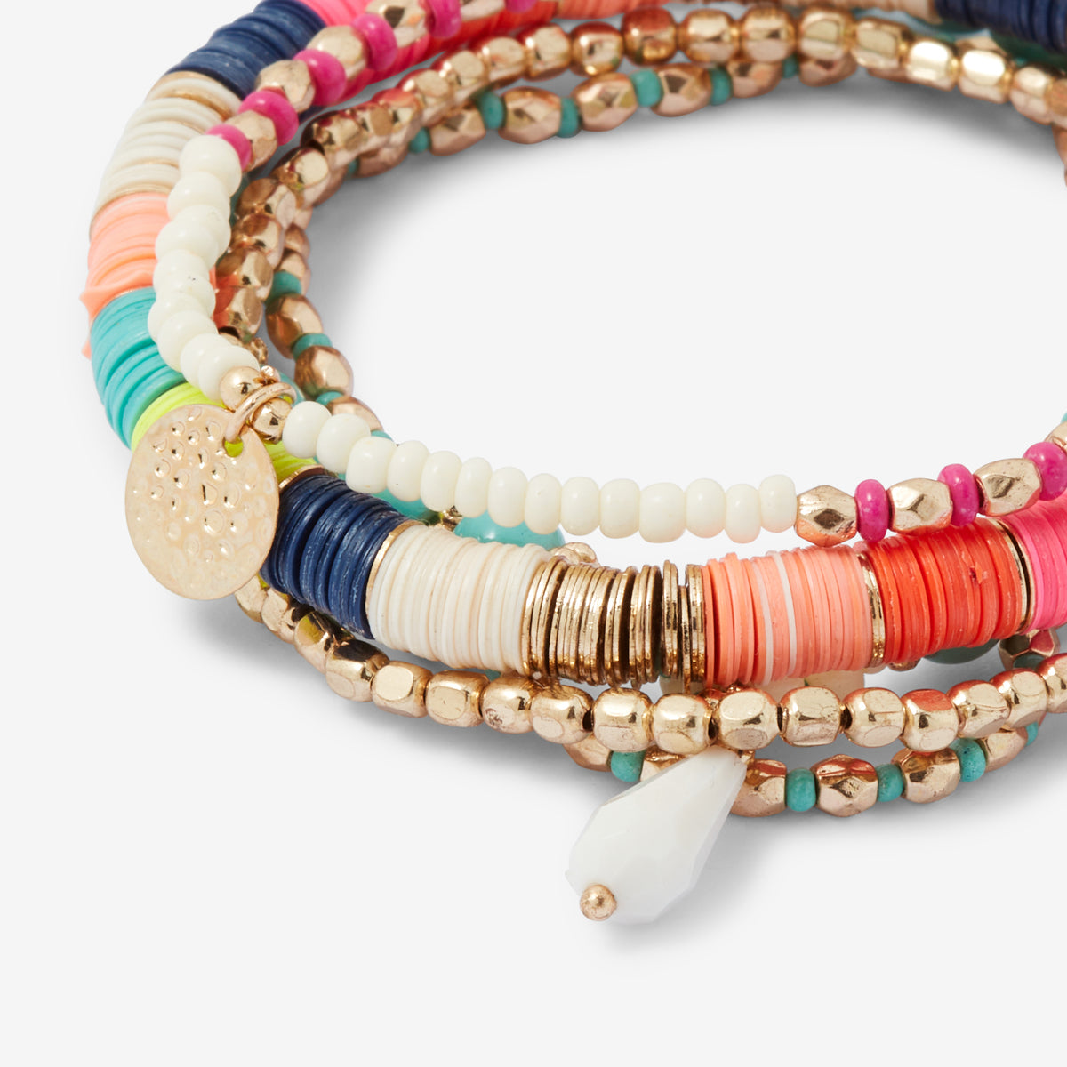 Set de 5 bracelets perles et sequins multicolore