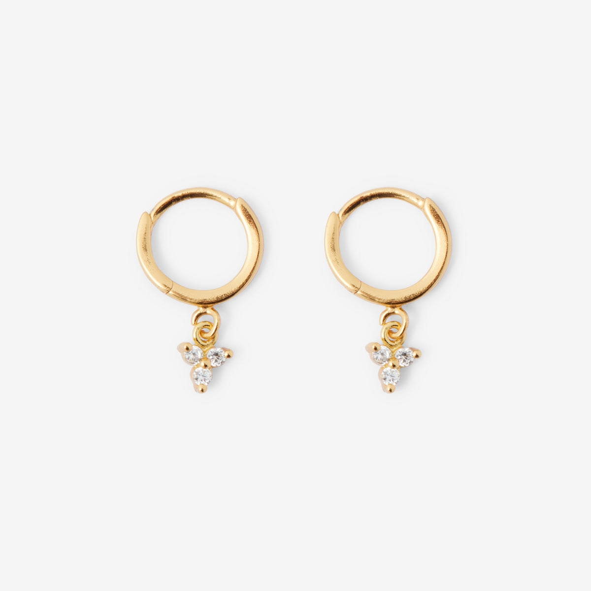 Petites créoles pendentif fleurs de zirconium