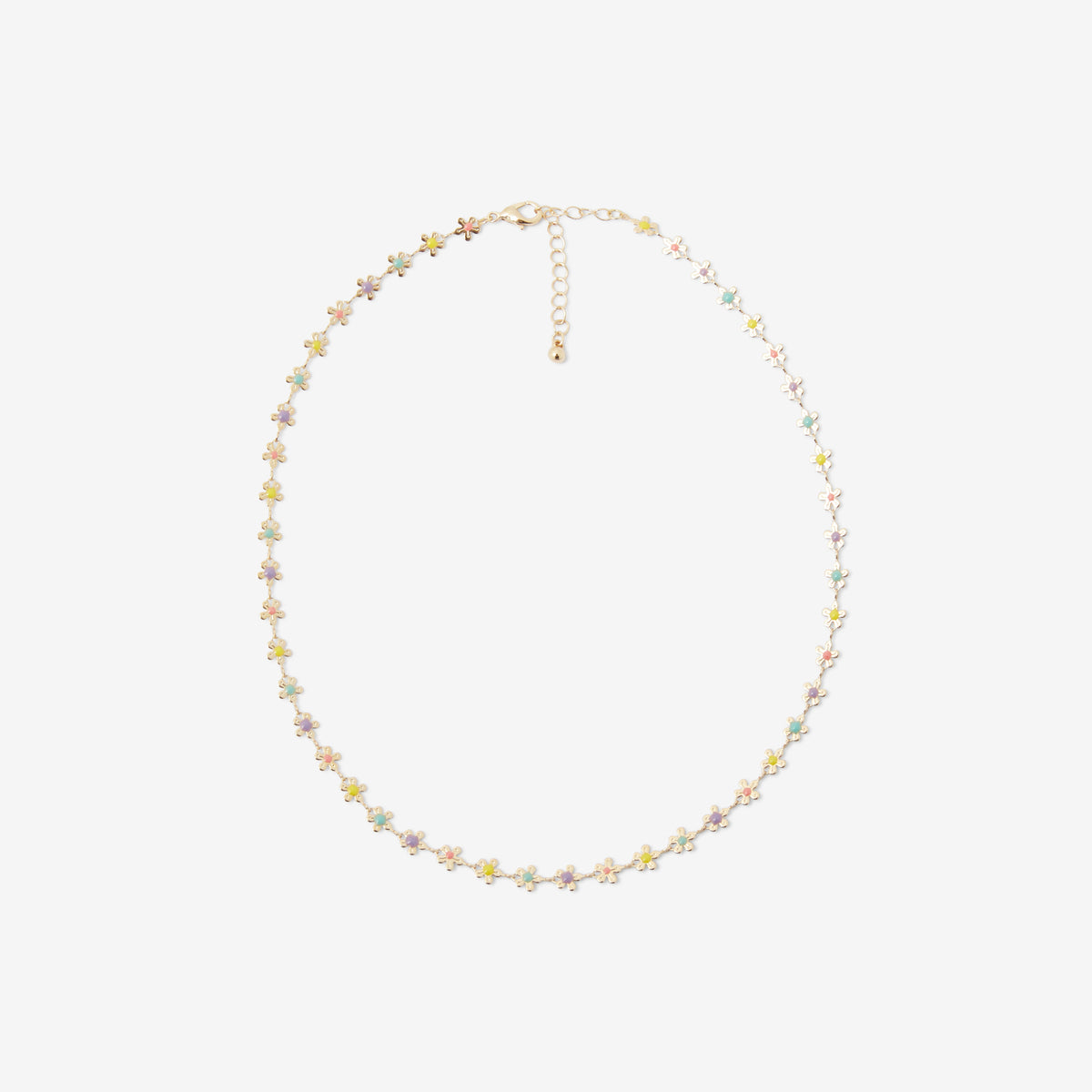 Collier chaîne fleurs