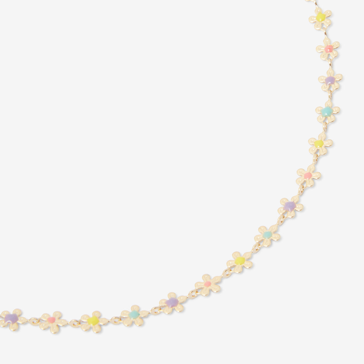 Collier chaîne fleurs