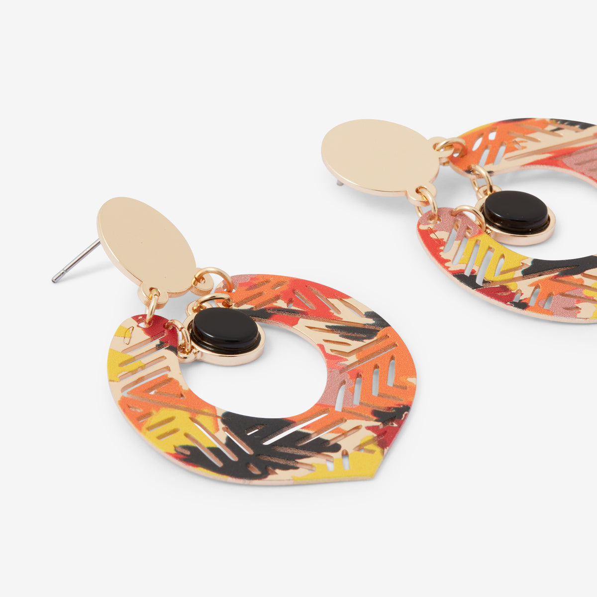 Boucles d'oreilles pendantes ajourées multicolores