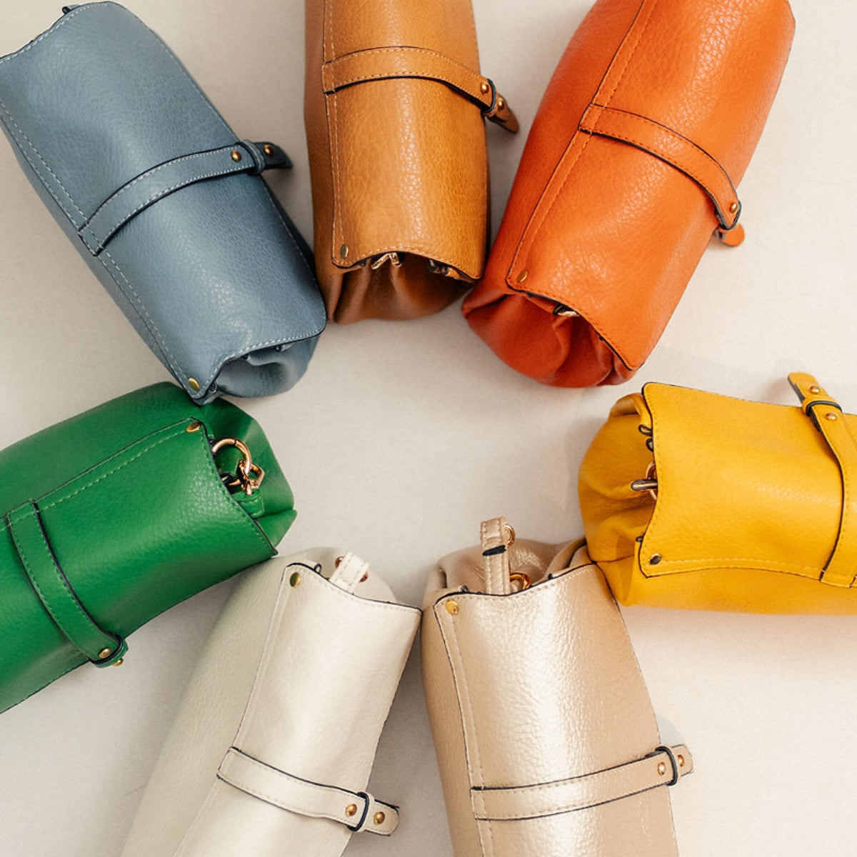 Sac à bandoulière effet grainé orange brique