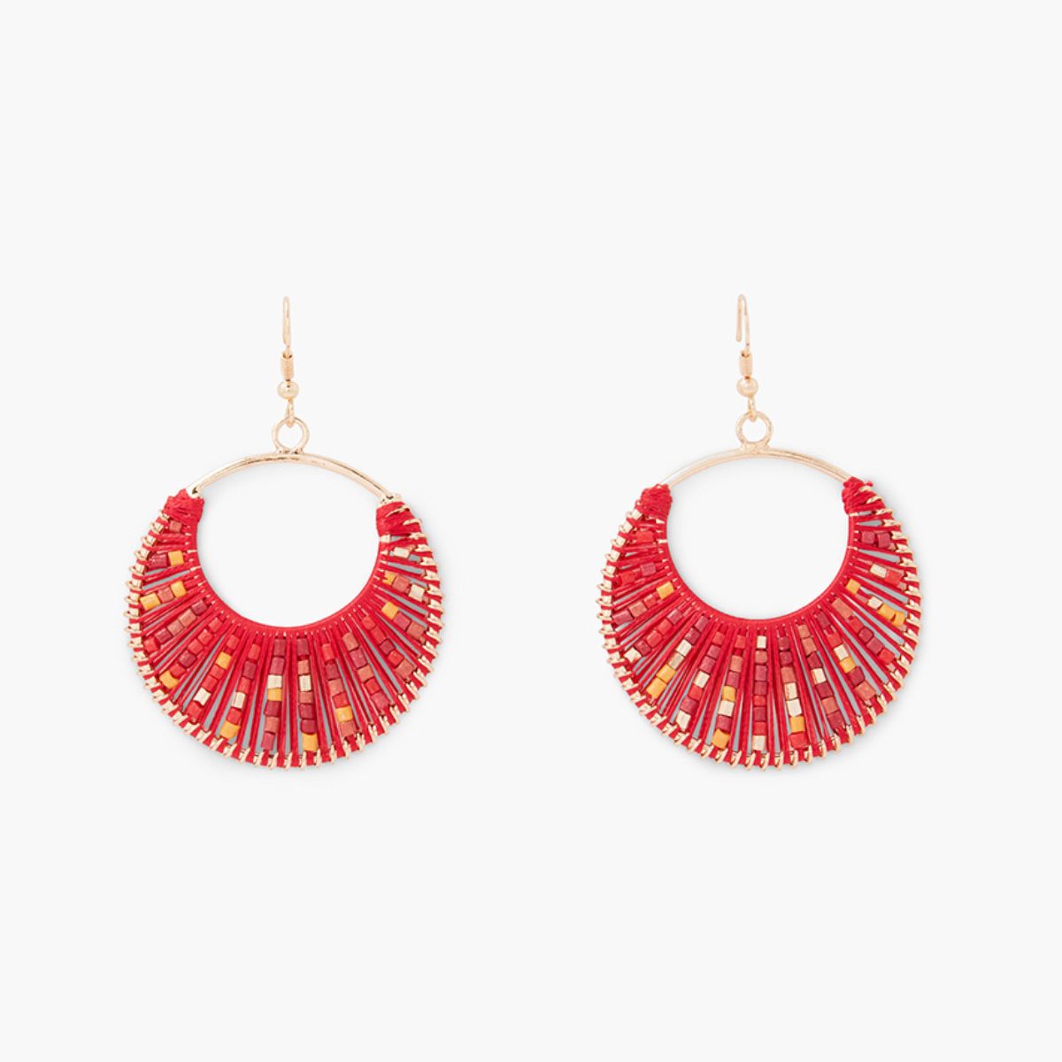 Boucles d'oreilles rondes perles et tubes