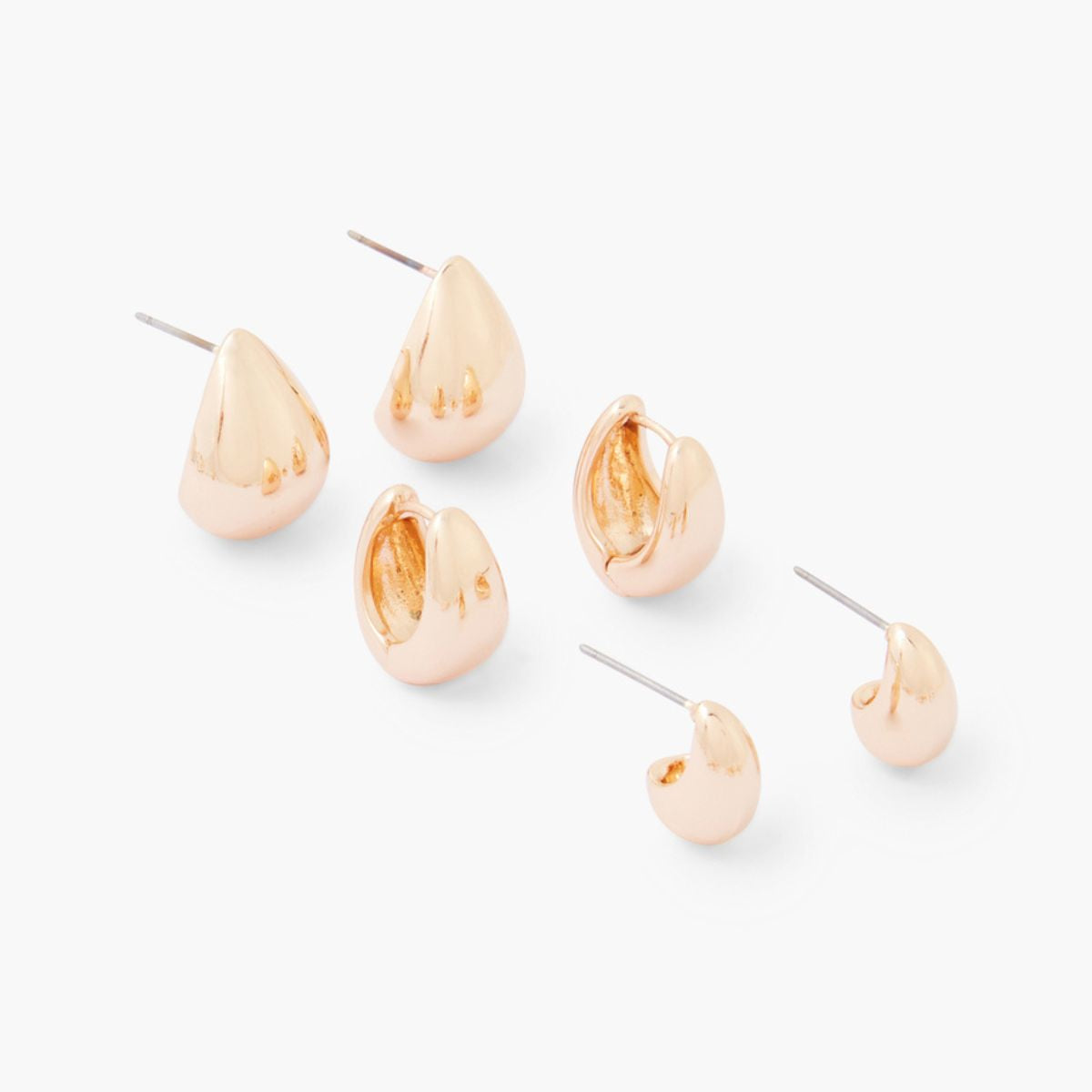 Set de 3 créoles gouttes