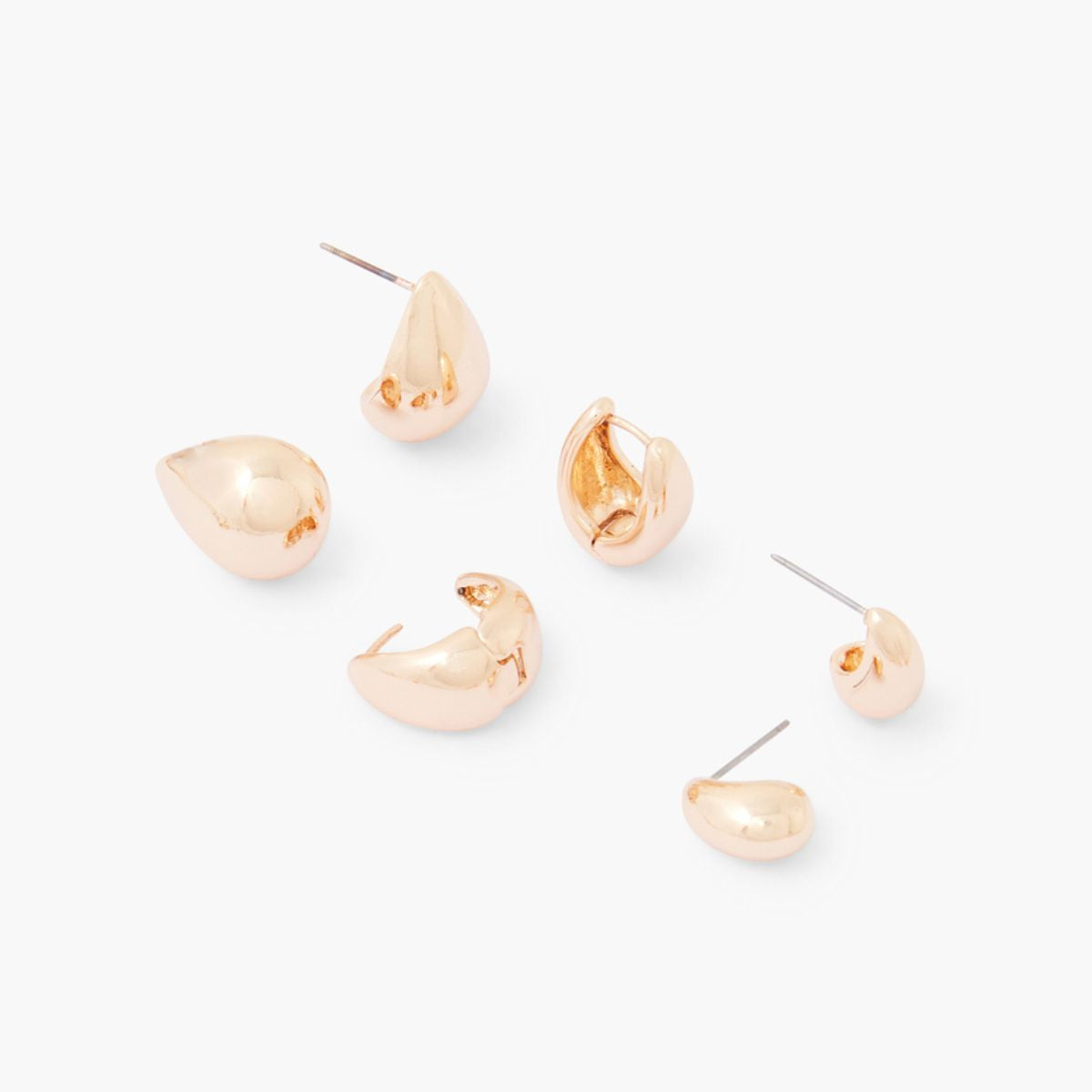 Set de 3 créoles gouttes