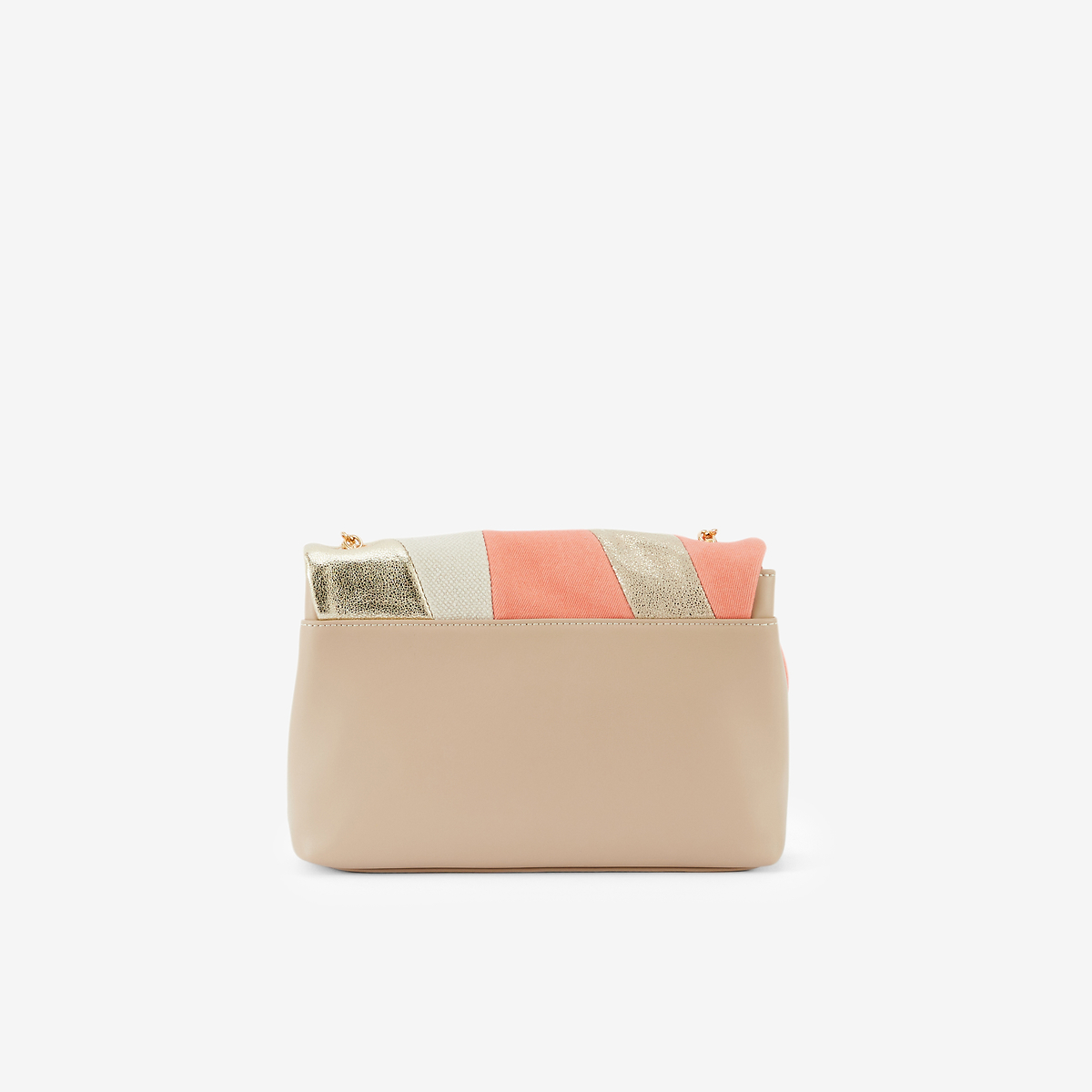 Sac à bandoulière patchwork corail
