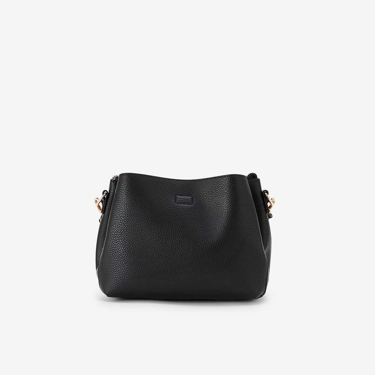Sac noir effet grainé à bandoulière à motifs