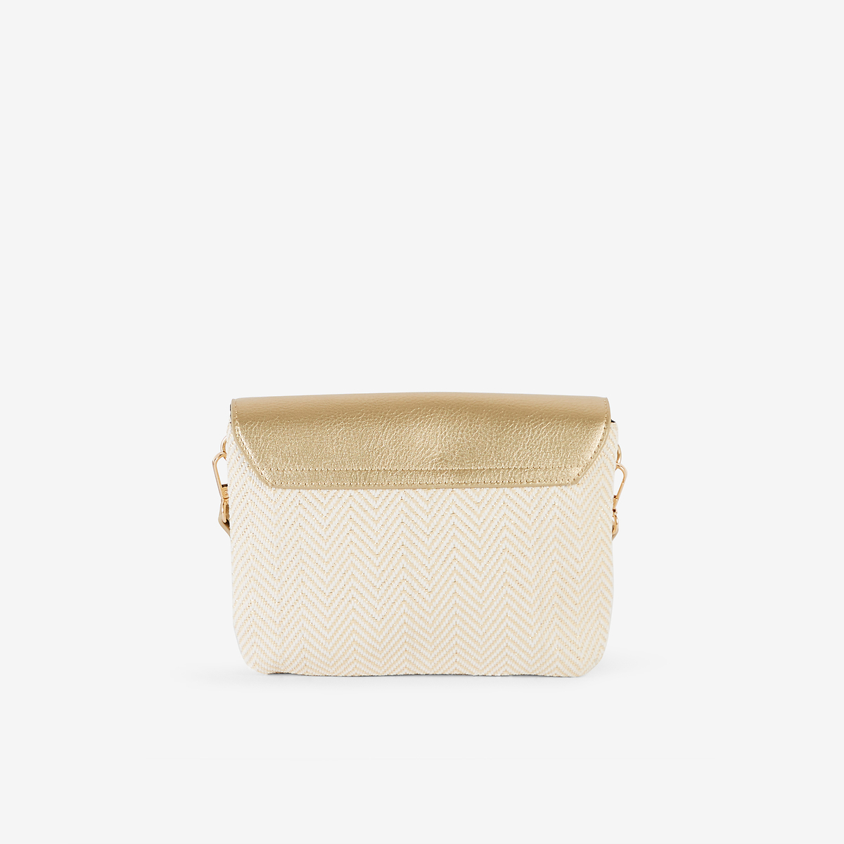 Sac à bandoulière bi-matière doré