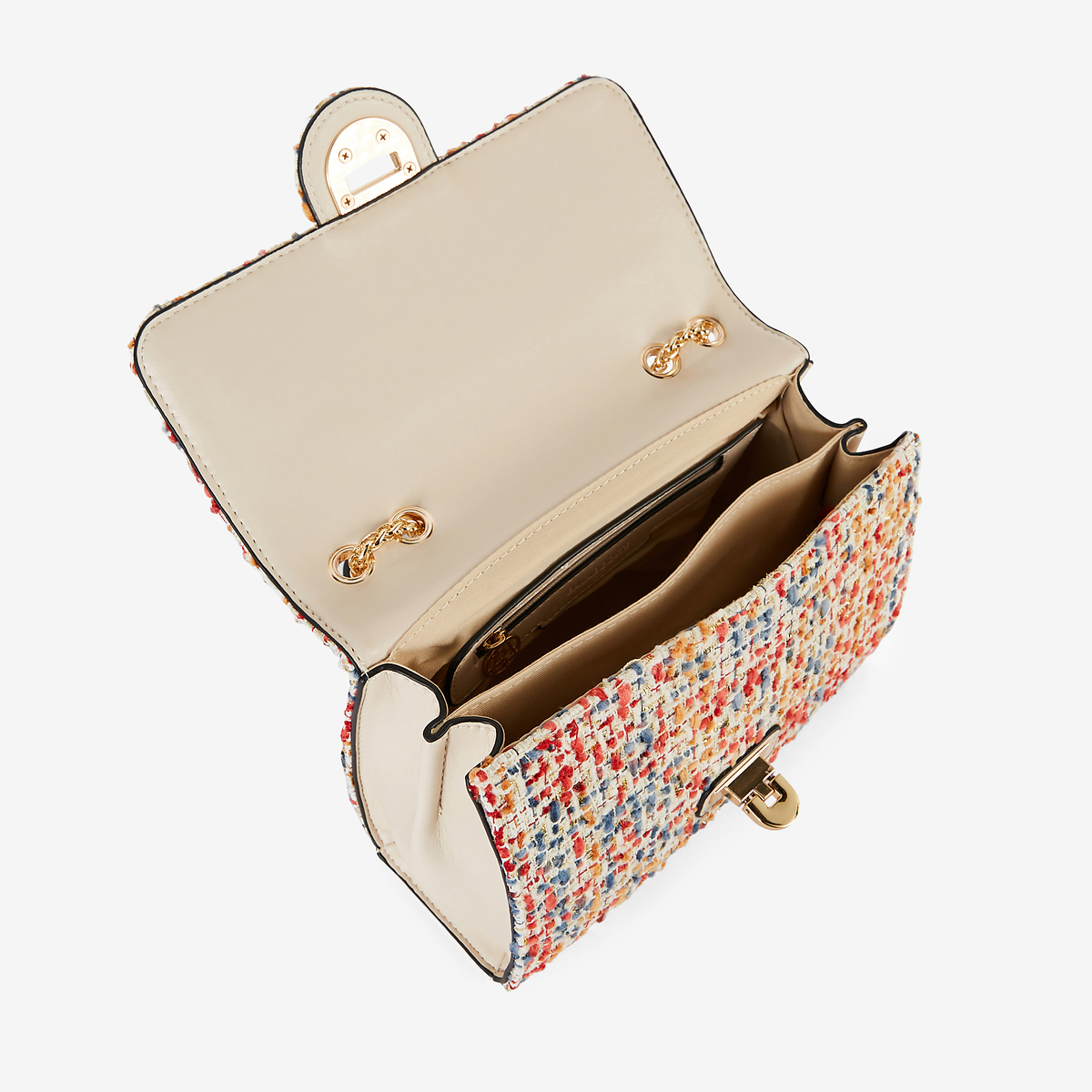 Sac à bandoulière en tweed multicolore