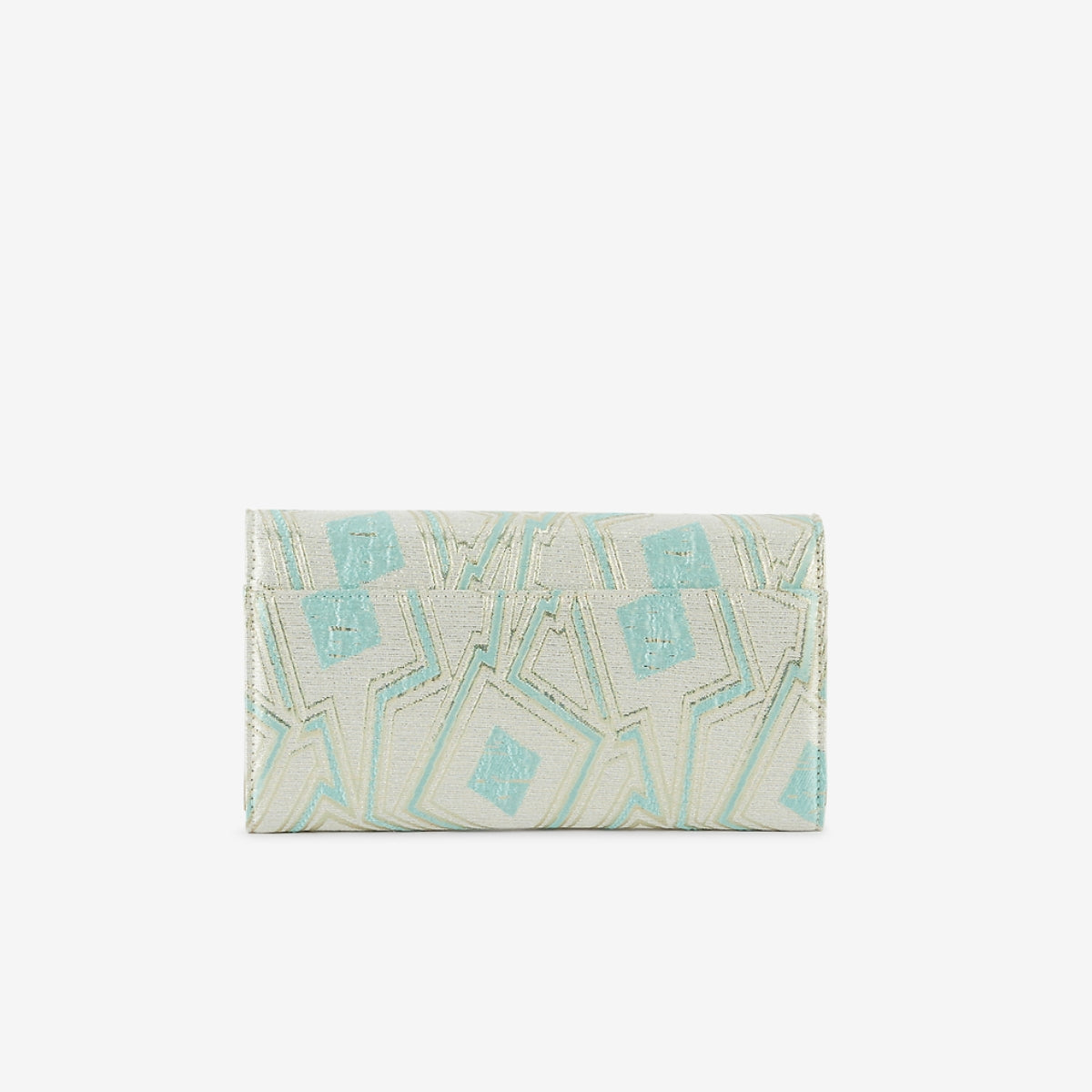 Pochette de soirée motifs géométriques vert