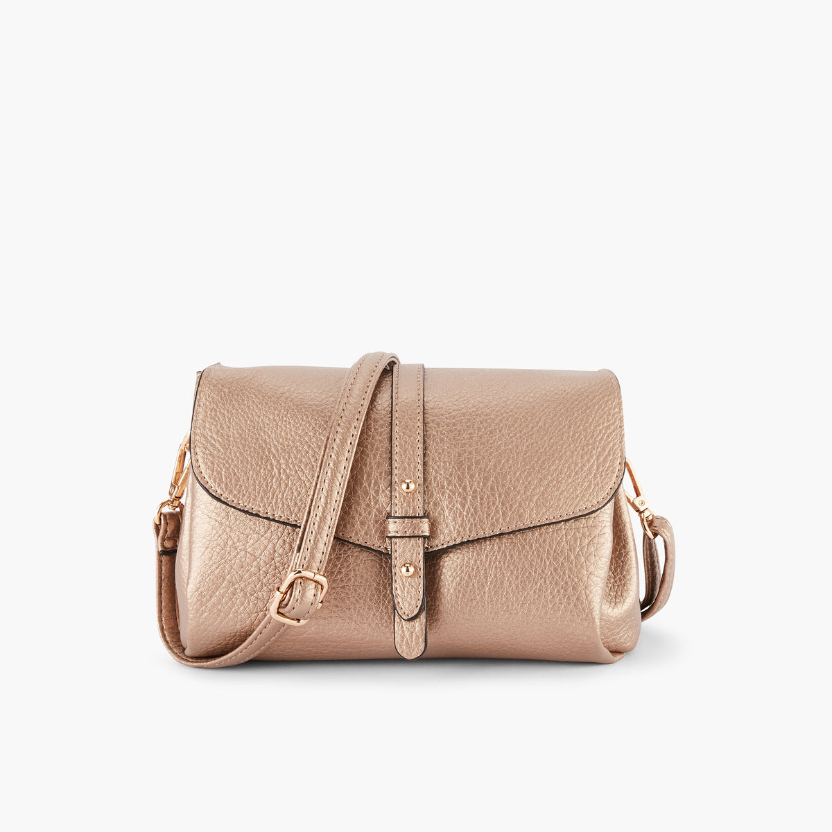 Sac à bandoulière effet grainé doré
