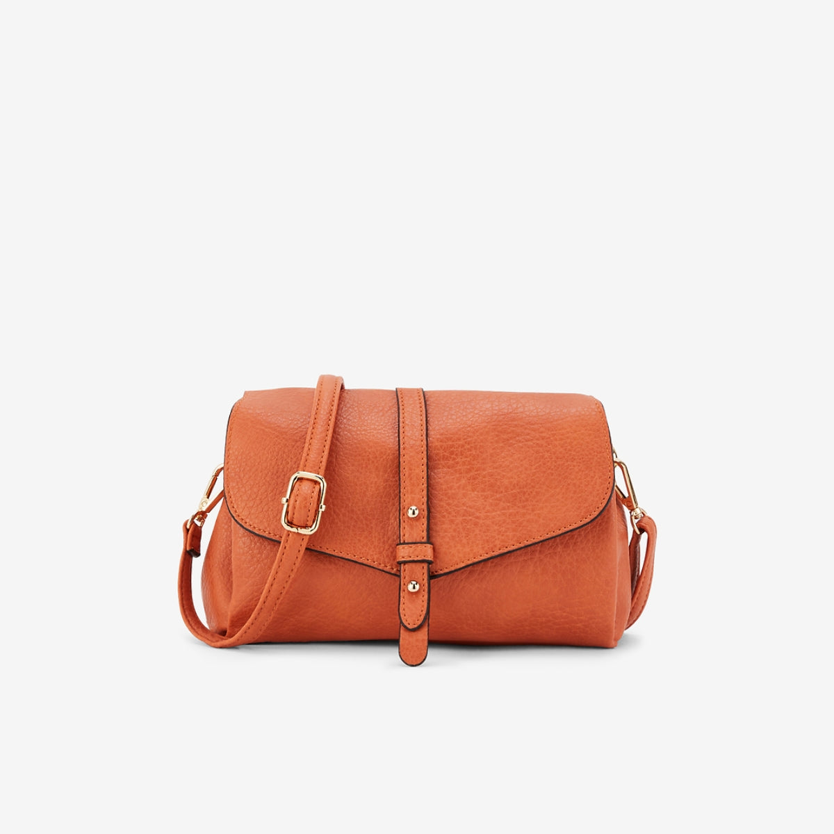 Sac à bandoulière effet grainé orange brique