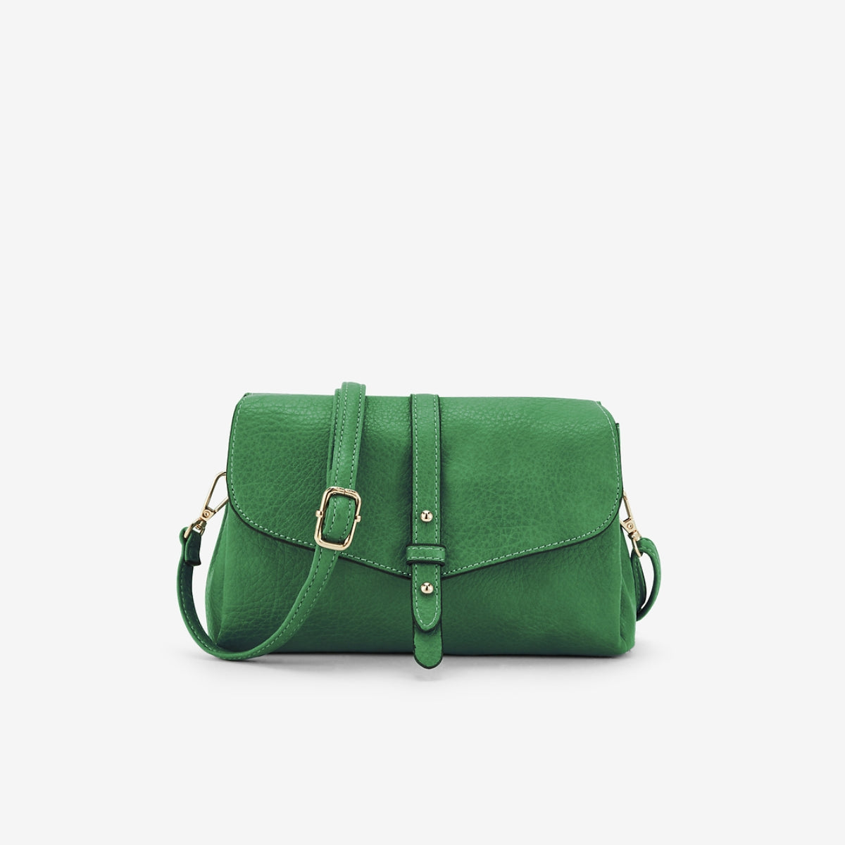 Sac à bandoulière effet grainé vert