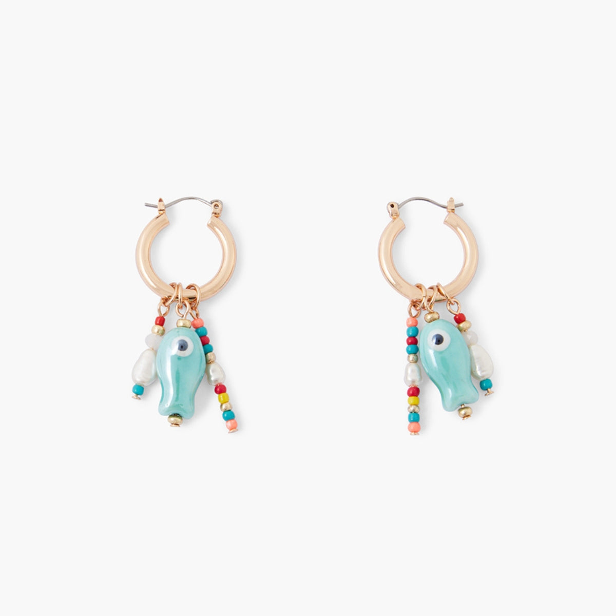 Boucles d'oreilles poisson bleu