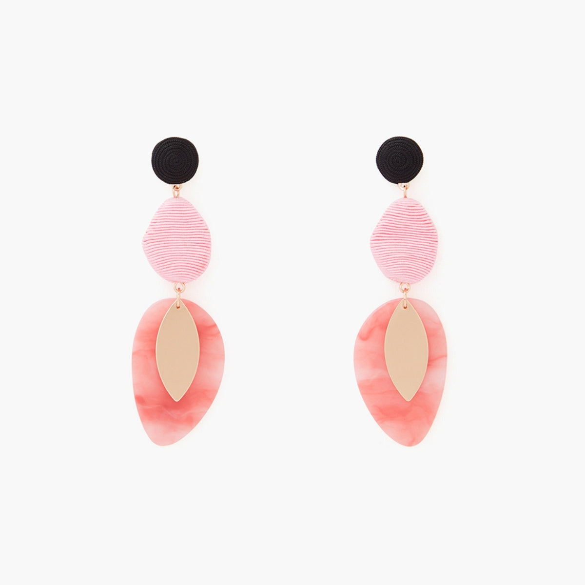 Boucles d'oreilles longues roses