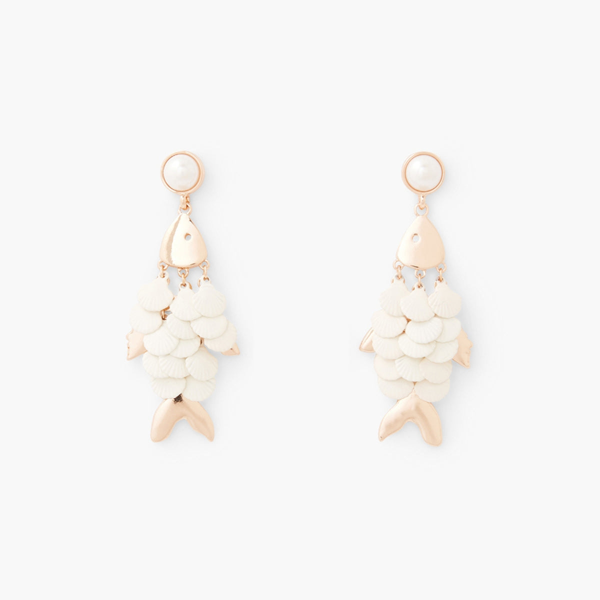 Boucles d'oreilles poissons coquillages