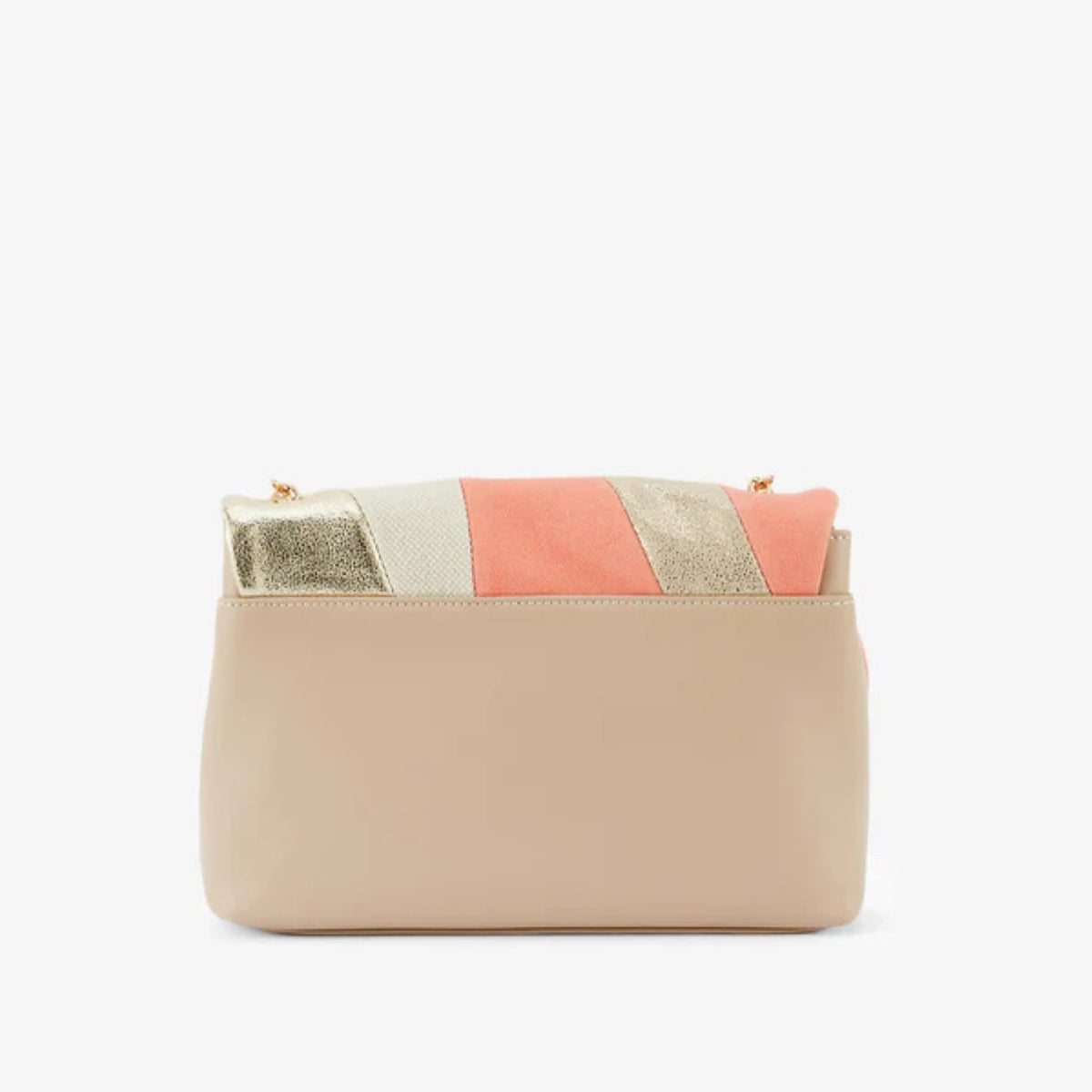 Sac à bandoulière patchwork corail