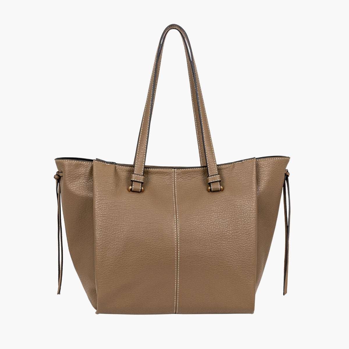 Cabas trapèze effet grainé taupe