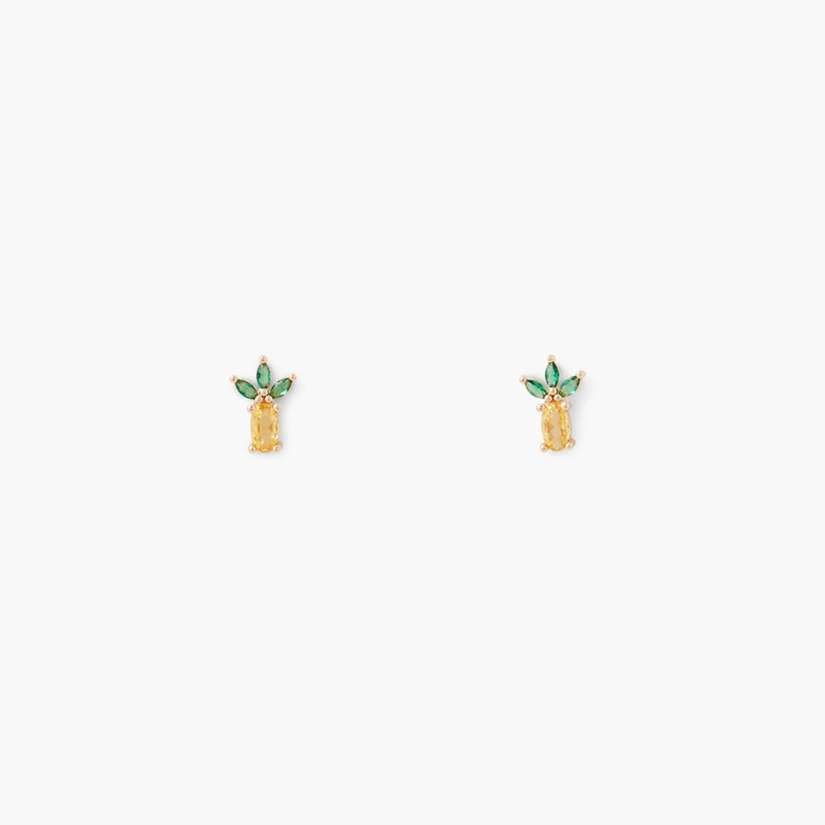 Puces d'oreilles ananas avec zircon