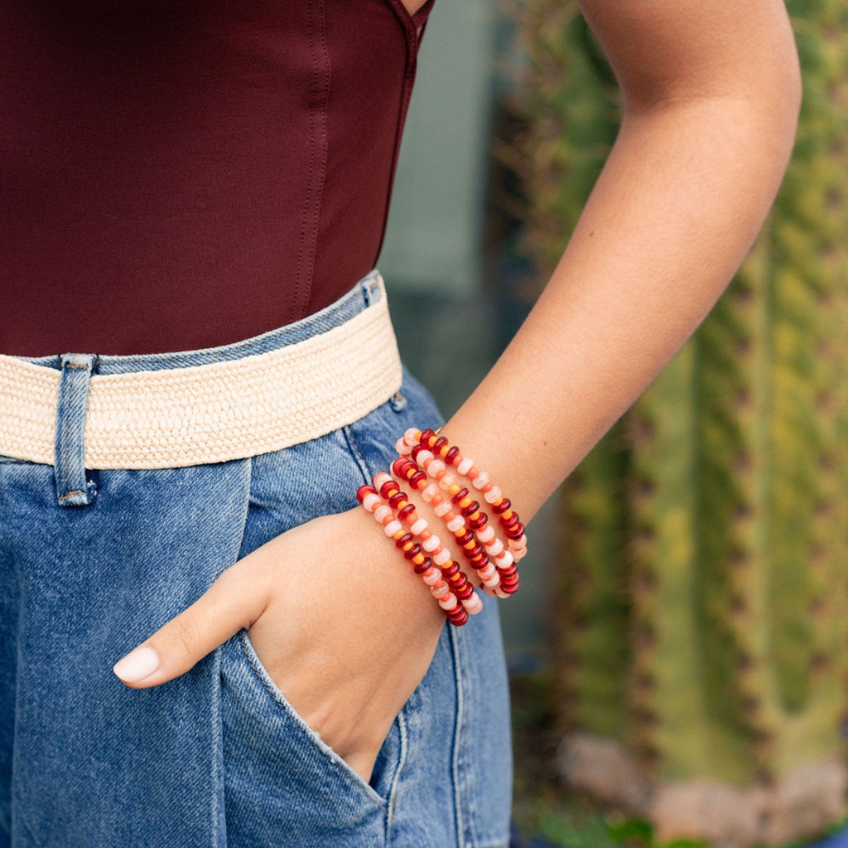 Collier 2 en 1 perles fantaisie multicolore