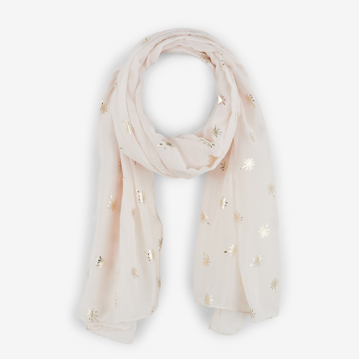 Foulard nude à motif palmier doré