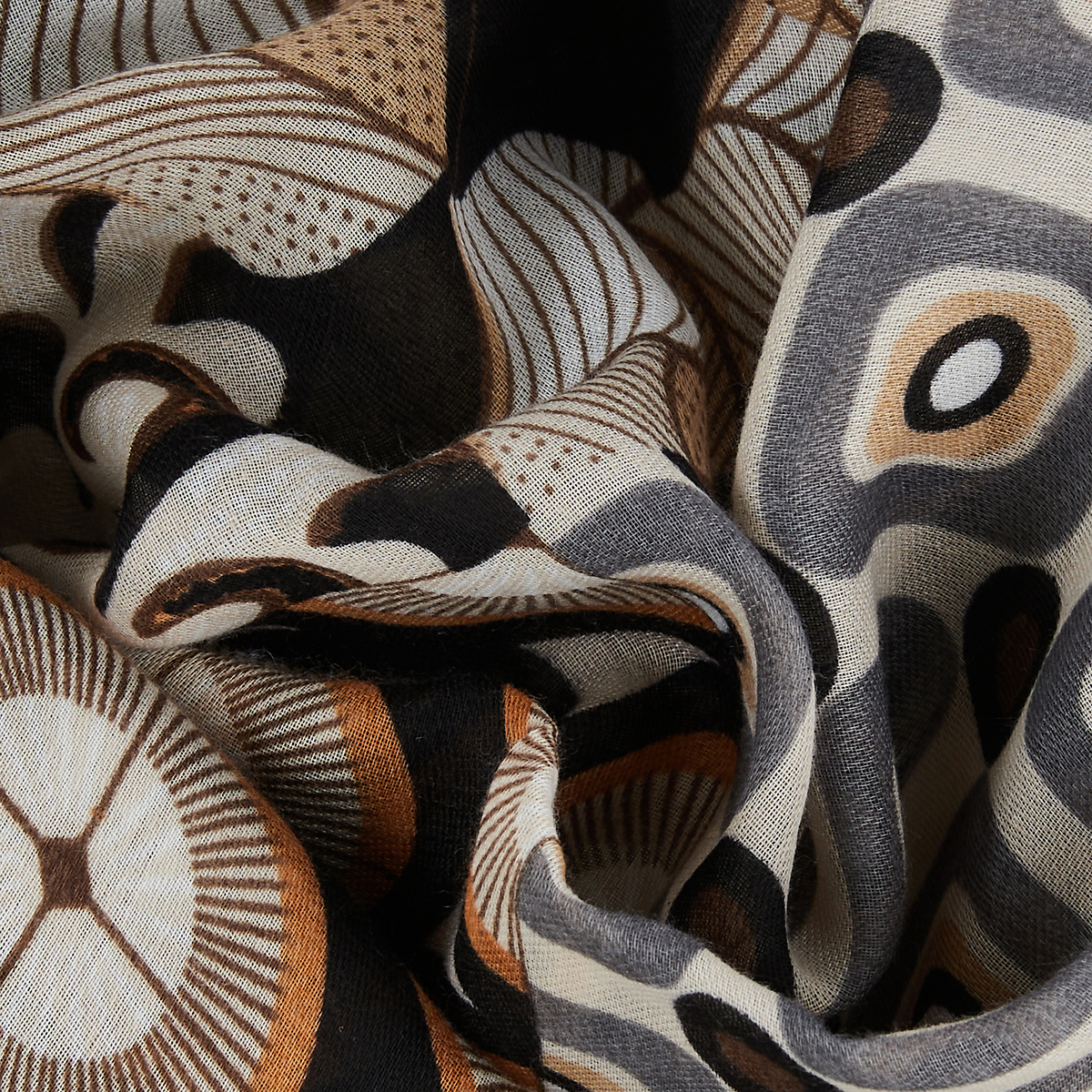 Foulard à motifs beige et marron