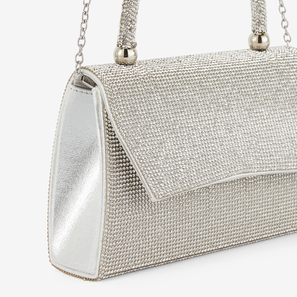 Petit sac à main strass argenté