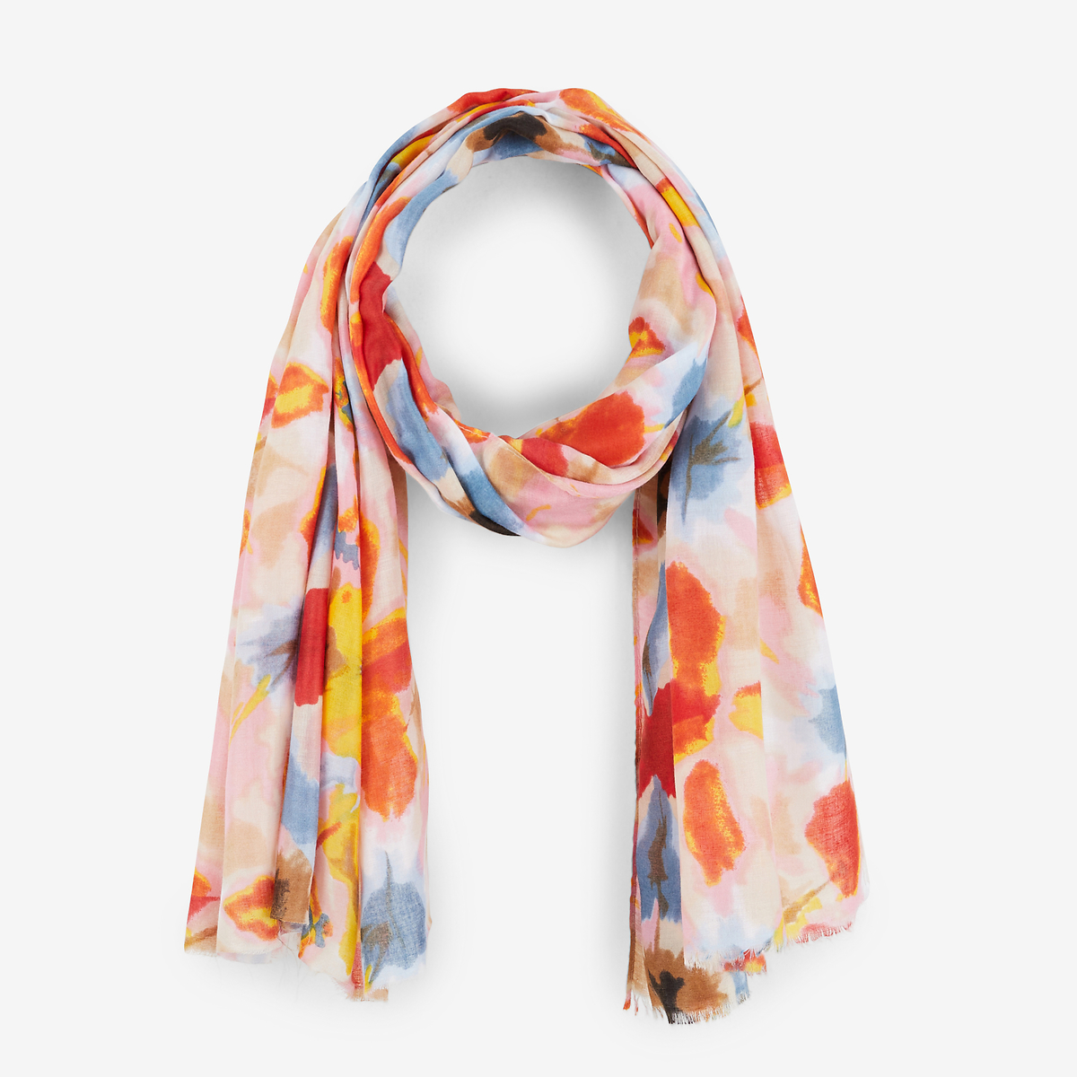 Foulard à motifs abstrait taché multicolore