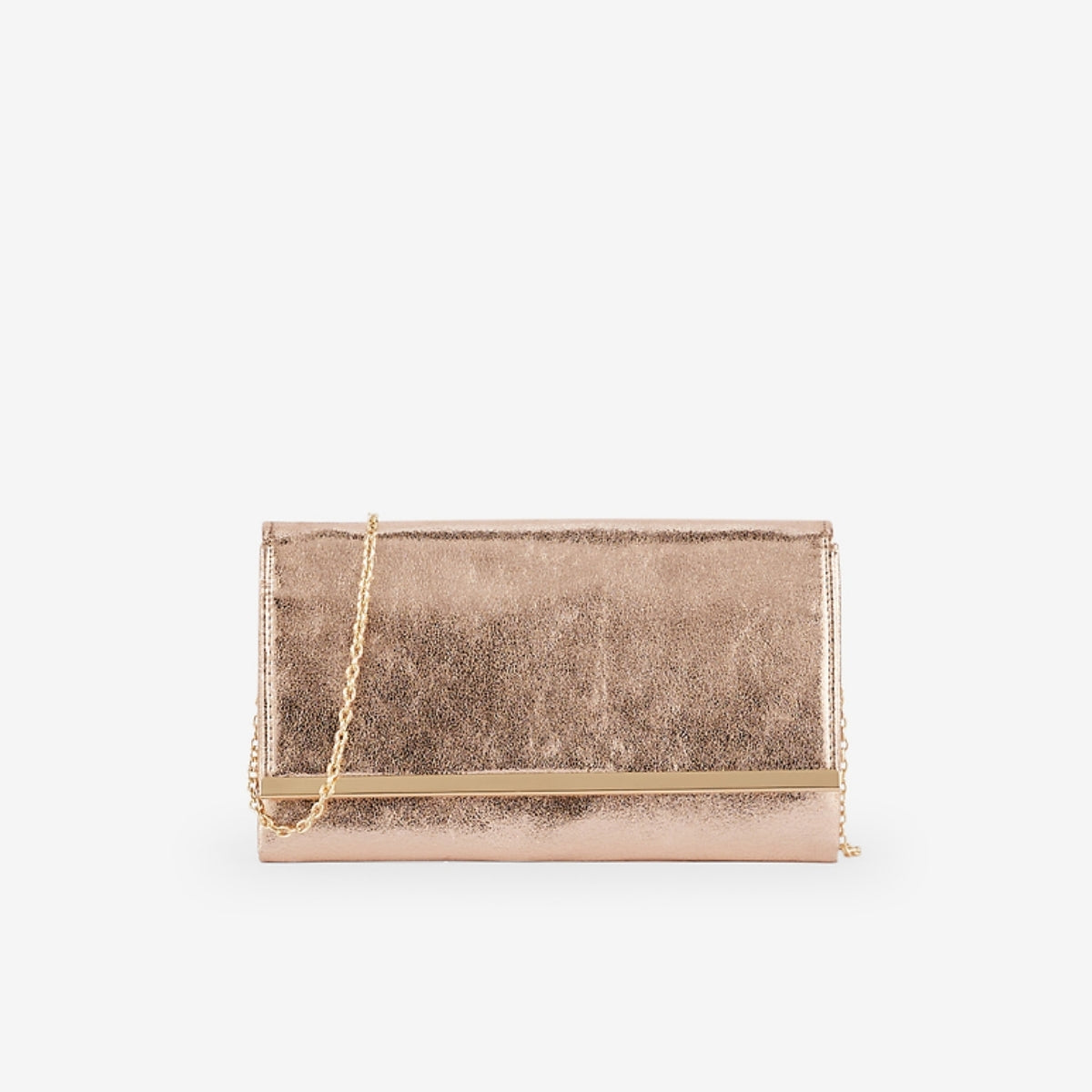 Pochette métallisé doré rose