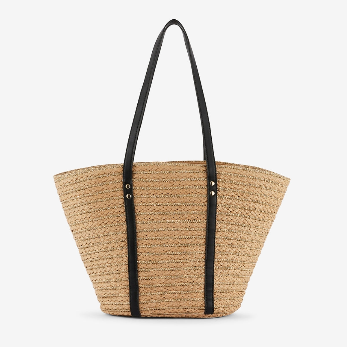 Panier en lurex noir et beige