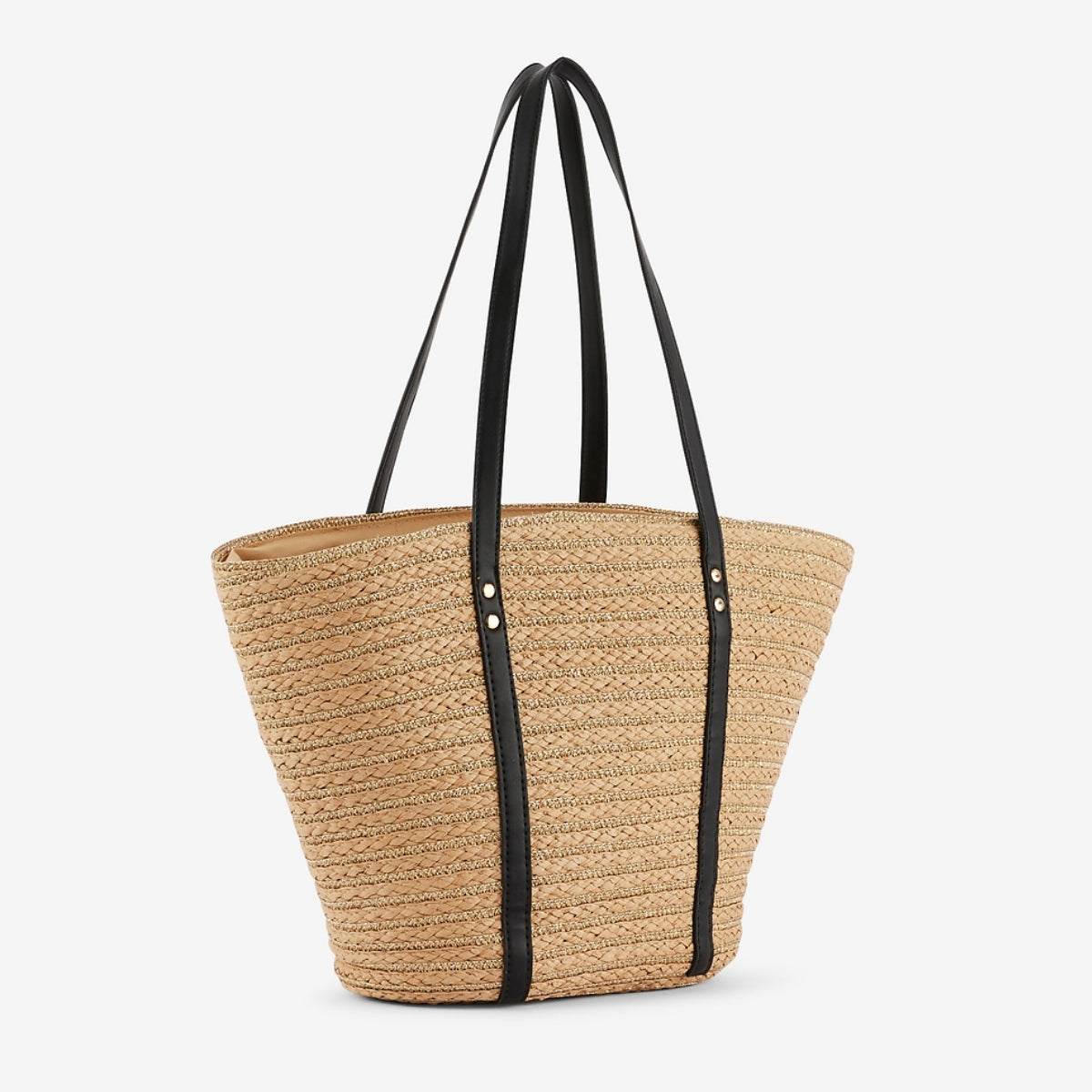 Panier en lurex noir et beige