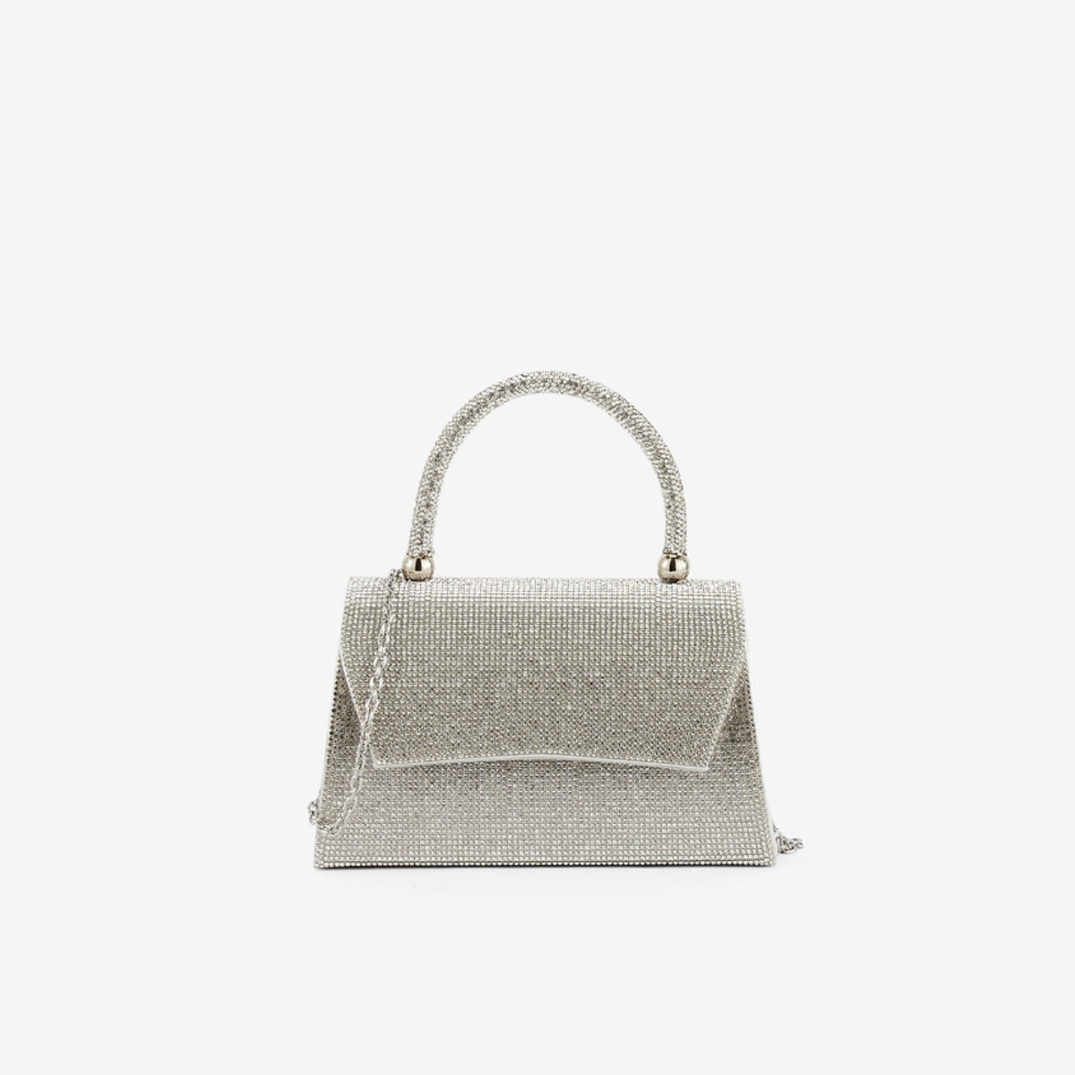 Petit sac à main strass argenté