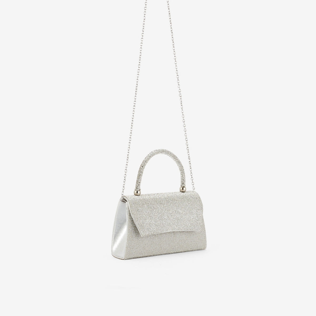 Petit sac à main strass argenté