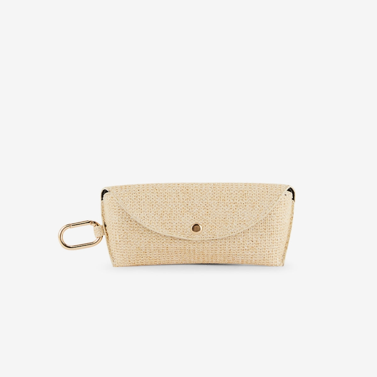 Etui à lunettes effet paille beige